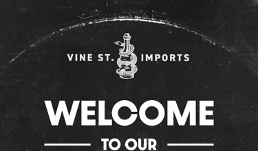 An event welcome poster for a wine importer