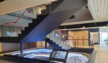 Another view of the Microsoft Head Office feature stairs, by Pengelly Iron Works