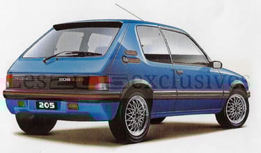 brochure peugeot 205 gti miami 1990