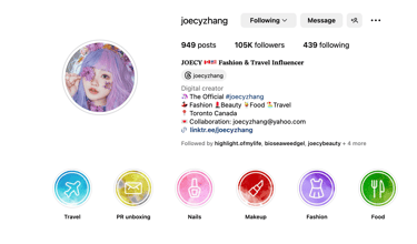 Joecy influencer and followers 105k, Fashion Beauty 
