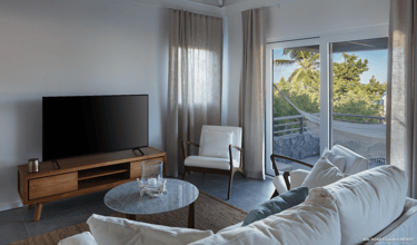 master suite luxury living room tv st barth st jean beach view sea view