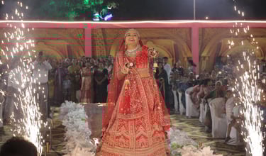 best wedding bride entry in mandap best makeup artist in r&d bridal vadodara