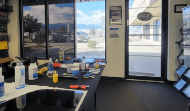 UV Protection Film being installed on Office Windows | All Floors Pueblo