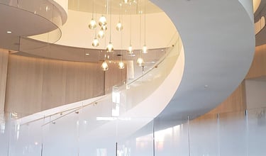 Sqaure-Cropped Spiral Staircase at Burlington, by Pengelly