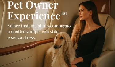 Esperienza esclusiva in jet privato con il tuo animale domestico: comfort, eleganza e shooting