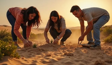 Youth planting in a desert, symbolizing purpose, renewal, and the anthem of building impact careers