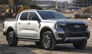 Nova Ford Ranger 2 lugares em área de trabalho sem placa dianteira mostrando design funcional