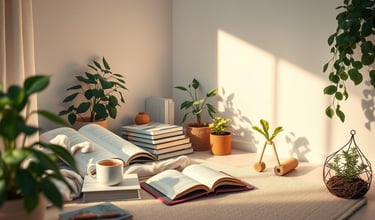 a book and a cup of coffee on a table