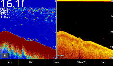 2D CHIRP and down image of bass close to bottom