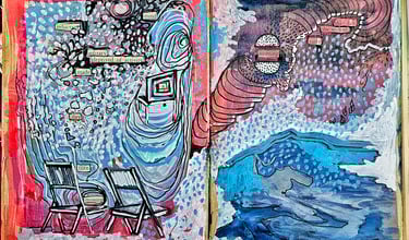 art therapy exercise altered book painting