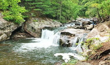 Tellico Plains TN - walk along the road to access Tellico River and see Baby Falls