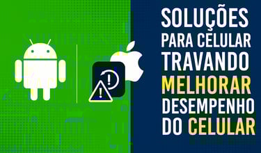  Infográfico com logos Android e Apple sobre como melhorar o desempenho