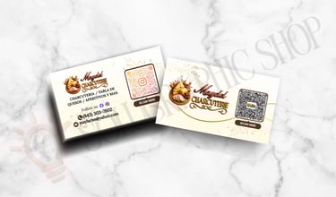 Tarjeta de charcutería con logo, QR de contacto, Instagram e información personal.