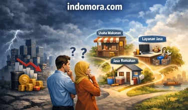 Ilustrasi kondisi ekonomi tidak pasti dengan pilihan jenis usaha yang masih layak dimulai-indomora