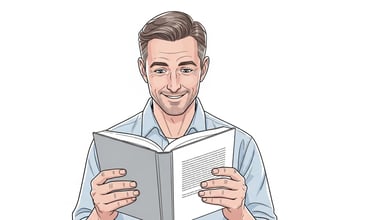 Middle-aged-man-reading-a-book-clearly-without-glasses