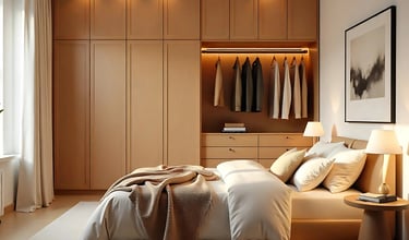 bedroom interior with wardrobe