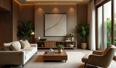 Living Room Interior Design with Plants