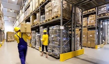 Manufacturing storage facility and security cameras for monitoring inventory