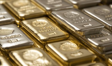 gold and silver bullion in stacks