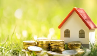 house with coins for real estate investing