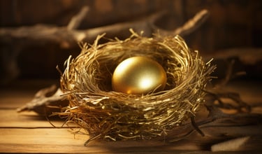 retirement nest egg with gold