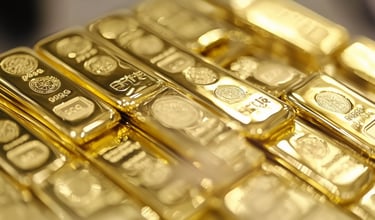 stacks of quality gold bullion bars