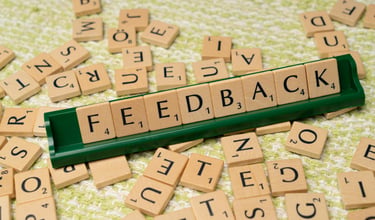 block letters forming word "feedback" symbolizing blog post for augusta precious metals customer reviews