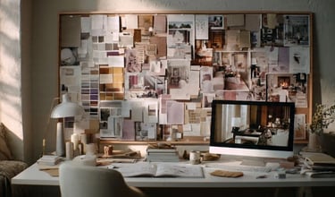 Home decor style mood board with modern and Scandinavian interior design inspiration
