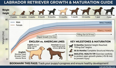 a illustrated growth chart for labradors