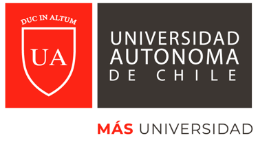 Official logo of Universidad Autónoma de Chile featuring a red shield and the motto Duc In Altum.