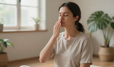 Alternate nostril breathing Nadi Shodhana technique for balancing brain hemispheres
