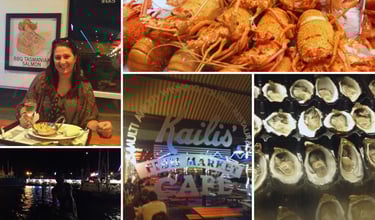 foto da autora no kalis fish market em fremantle australia