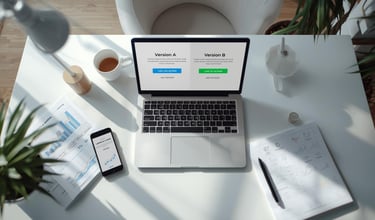 A/B testing for landing pages dashboard showing conversion rate comparison