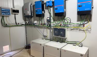 victron, byd, fronius electrical equipment in a room