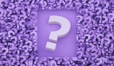 Wedding videography FAQs—Glasgow & Central Scotland hero graphic with question marks.