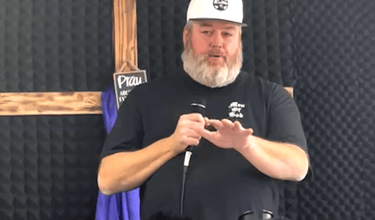 Pastor Keith speaking at a church helping Christian men overcome porn addiction.