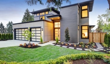 Modern style home with beautifully landscaped yard located in the Pacific Northwest