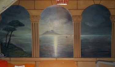 Naples Bay. Workshop rest and dining area decorative wall.