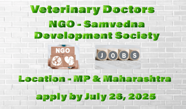 Samvedna Development Society seeks Veterinary Doctors (5-8 years experience