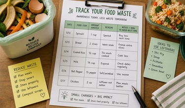 A page showing how you can track your food waste and save you money.