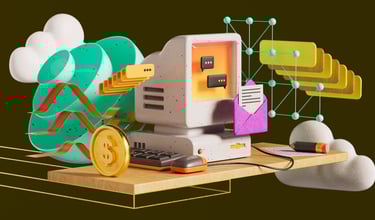 3d website illustration for technolgy