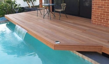 Cantilevered pool deck