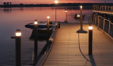 solar lighting on dock