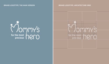 Cute and gentle Logo and Brand Identity for baby store Mommy's Hero, logo grid