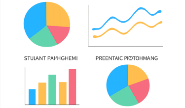 Comprehensive analytics interface showing colorful pie charts, line graphs, and bar charts for student engagement and predictive performance metrics.