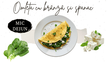 Omleta cu branza feta si spanac