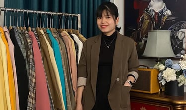 áo khoác blazer nâu secondhand