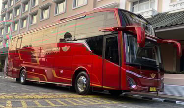 Sewa bus pariwisata Jetbus 5 di Yogyakarta dan Jawa Tengah dengan fasilitas yang terbaik