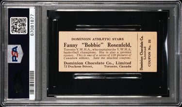 1925 Dominion Chocolate V31 #25 Fanny Bobbie Rosenfeld Basketball Card (back)