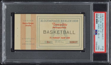 1936 Olympics Basketball Ticket Stub August 11th, 1936 Round 3